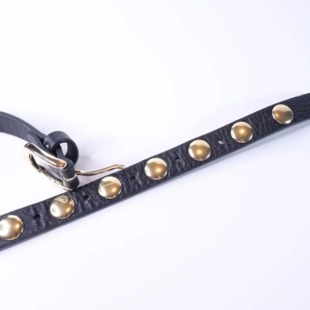 EVEREVE Skinny Lennox Studded Belt Black and Gold Women's XS/S